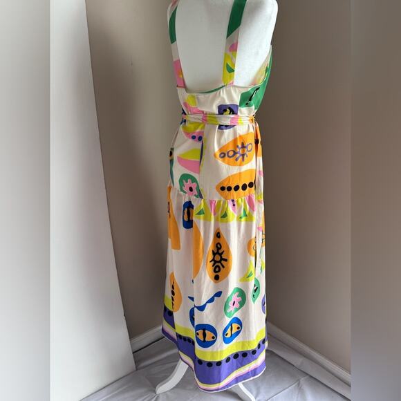 BANDIT AND THE BABE Women’s Colorful Dress‎ Maxi size Large w Belt Wearable Art - Picture 3 of 11